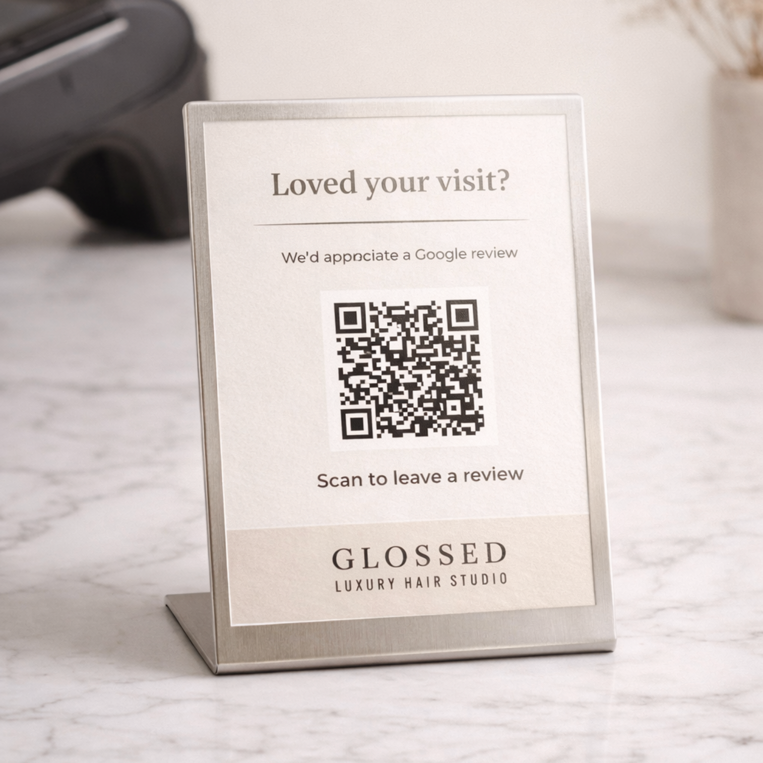 Glossed 5×7 Review QR Sign