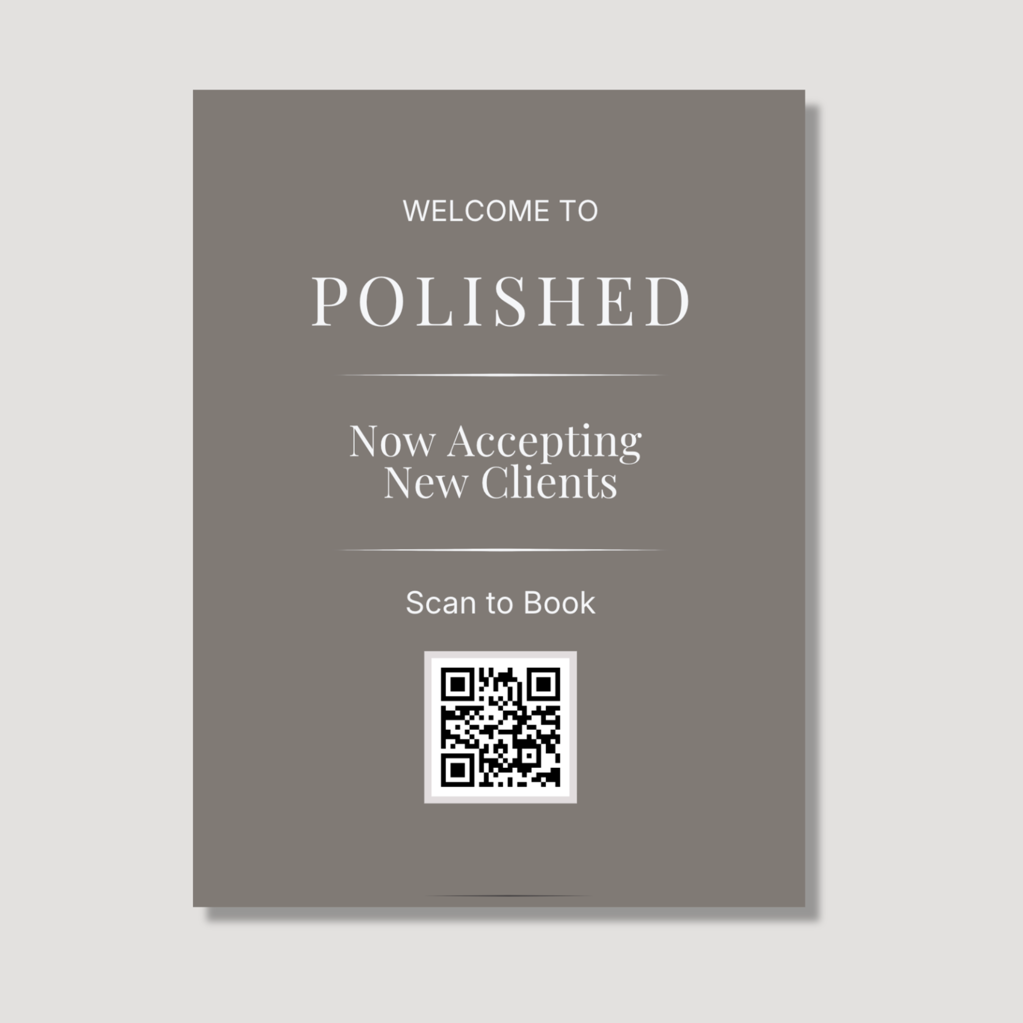 Polished 18×24 QR Welcome Sign
