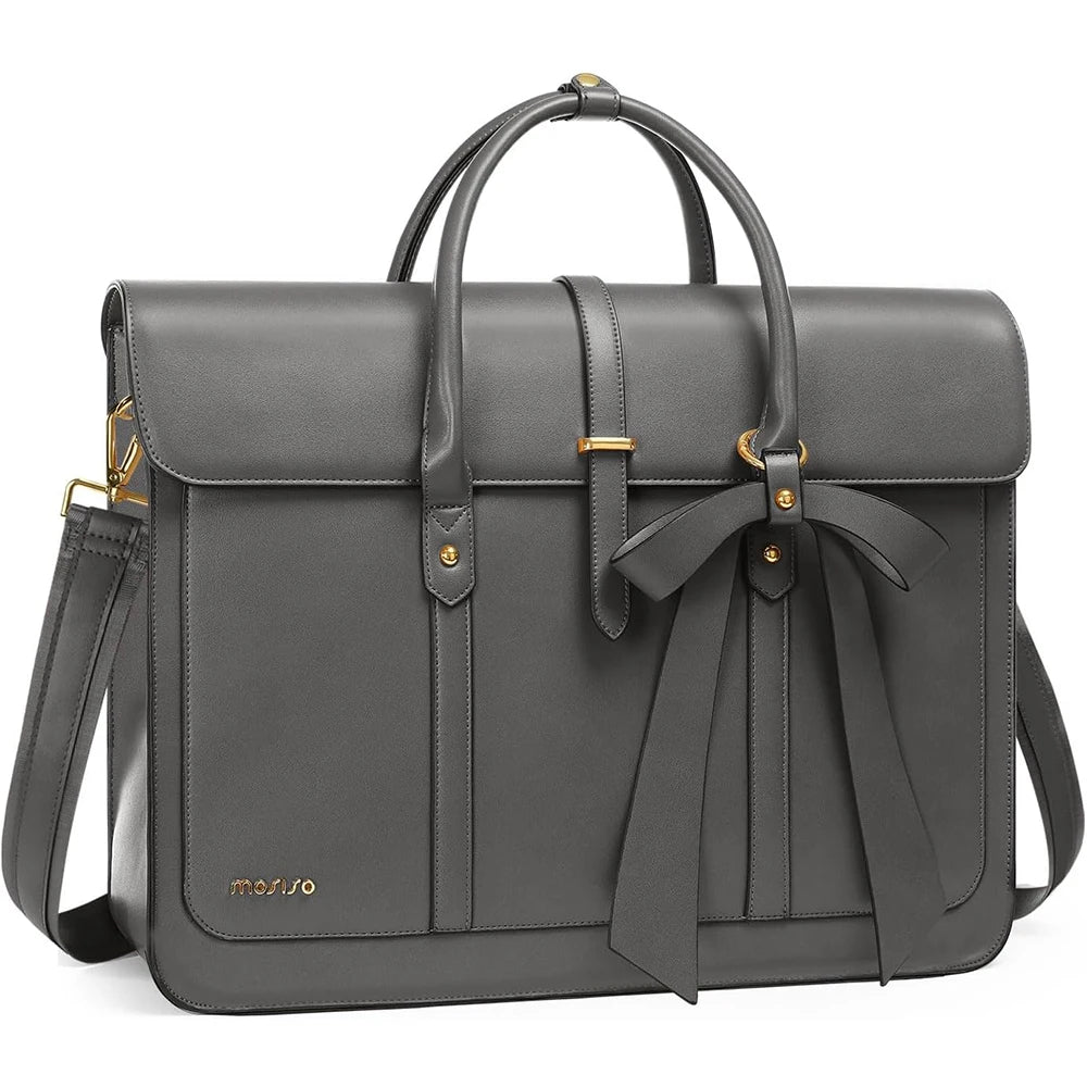 Women's PU Leather Laptop Tote Bag – 15.6 Inch Multi-Function Briefcase, Handbag, Backpack, Messenger Shoulder Bag for Work, Travel, Office, College
