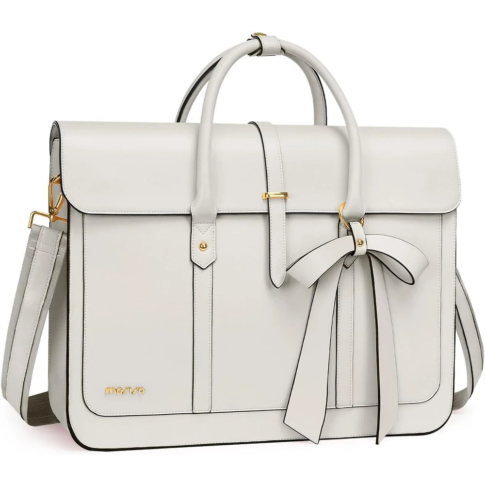 Women's PU Leather Laptop Tote Bag – 15.6 Inch Multi-Function Briefcase, Handbag, Backpack, Messenger Shoulder Bag for Work, Travel, Office, College