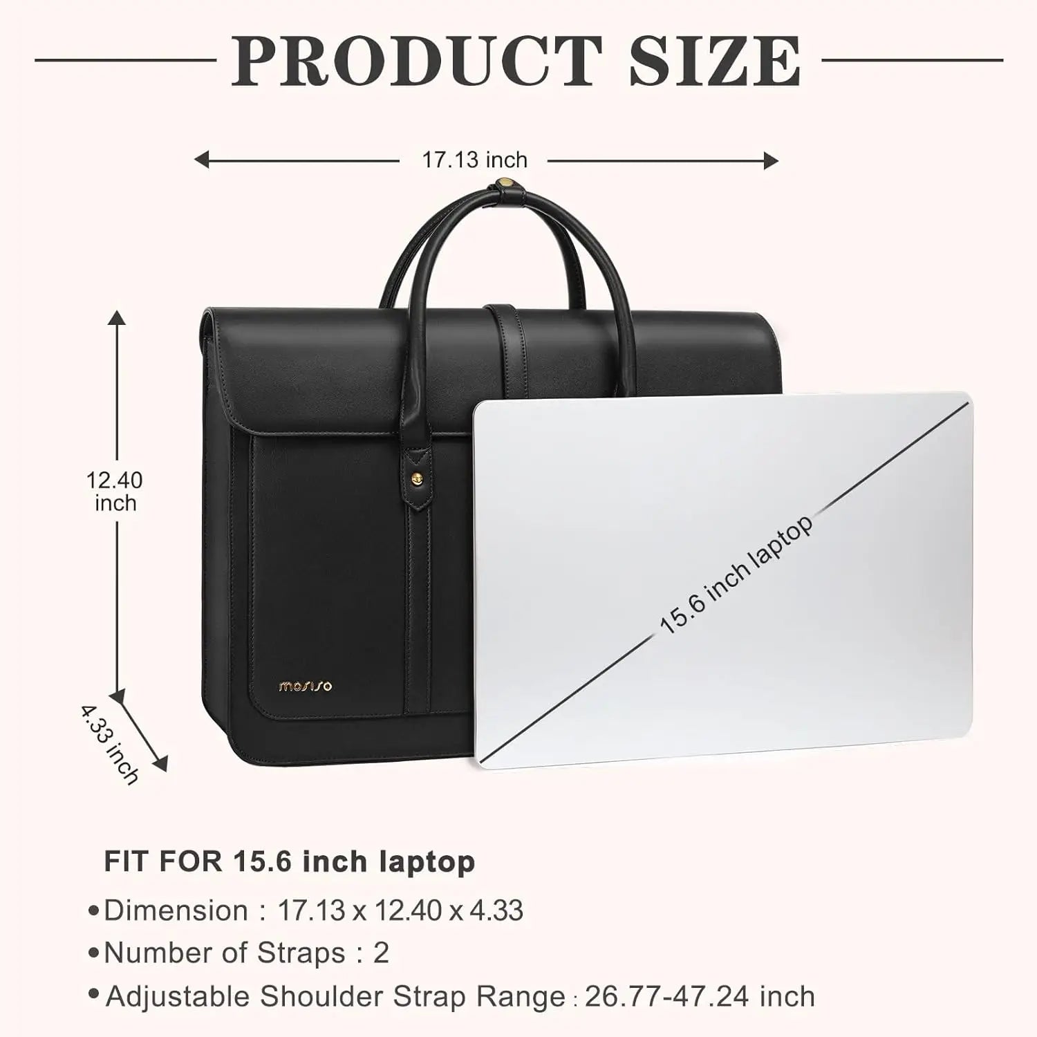 Women's PU Leather Laptop Tote Bag – 15.6 Inch Multi-Function Briefcase, Handbag, Backpack, Messenger Shoulder Bag for Work, Travel, Office, College