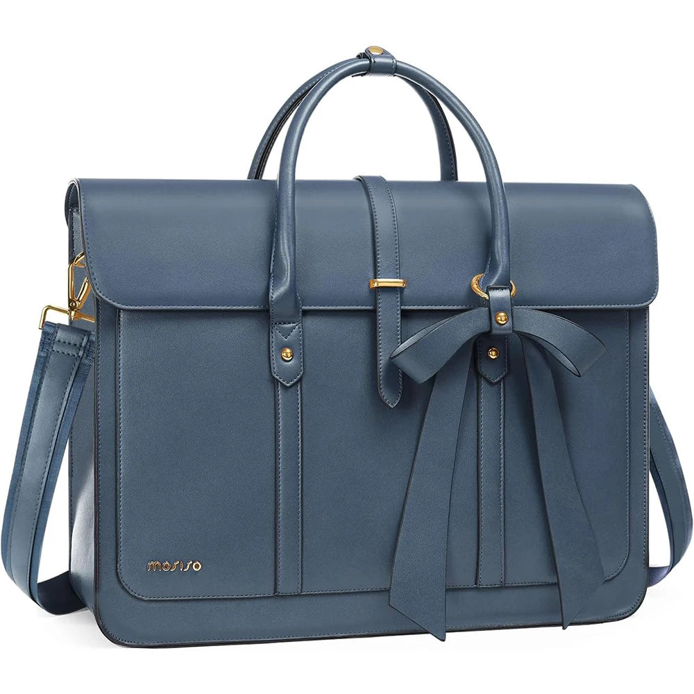 Women's PU Leather Laptop Tote Bag – 15.6 Inch Multi-Function Briefcase, Handbag, Backpack, Messenger Shoulder Bag for Work, Travel, Office, College