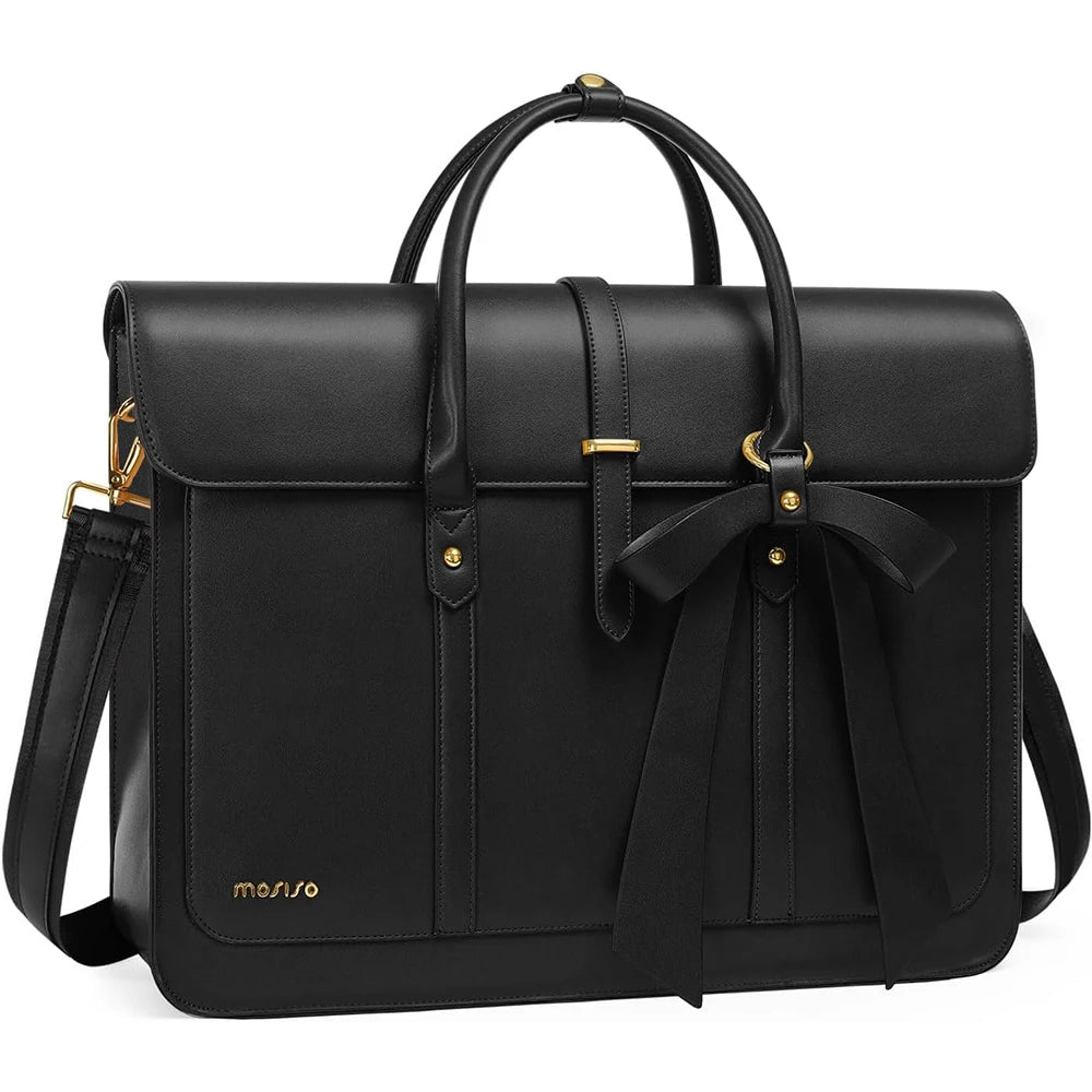 Women's PU Leather Laptop Tote Bag – 15.6 Inch Multi-Function Briefcase, Handbag, Backpack, Messenger Shoulder Bag for Work, Travel, Office, College