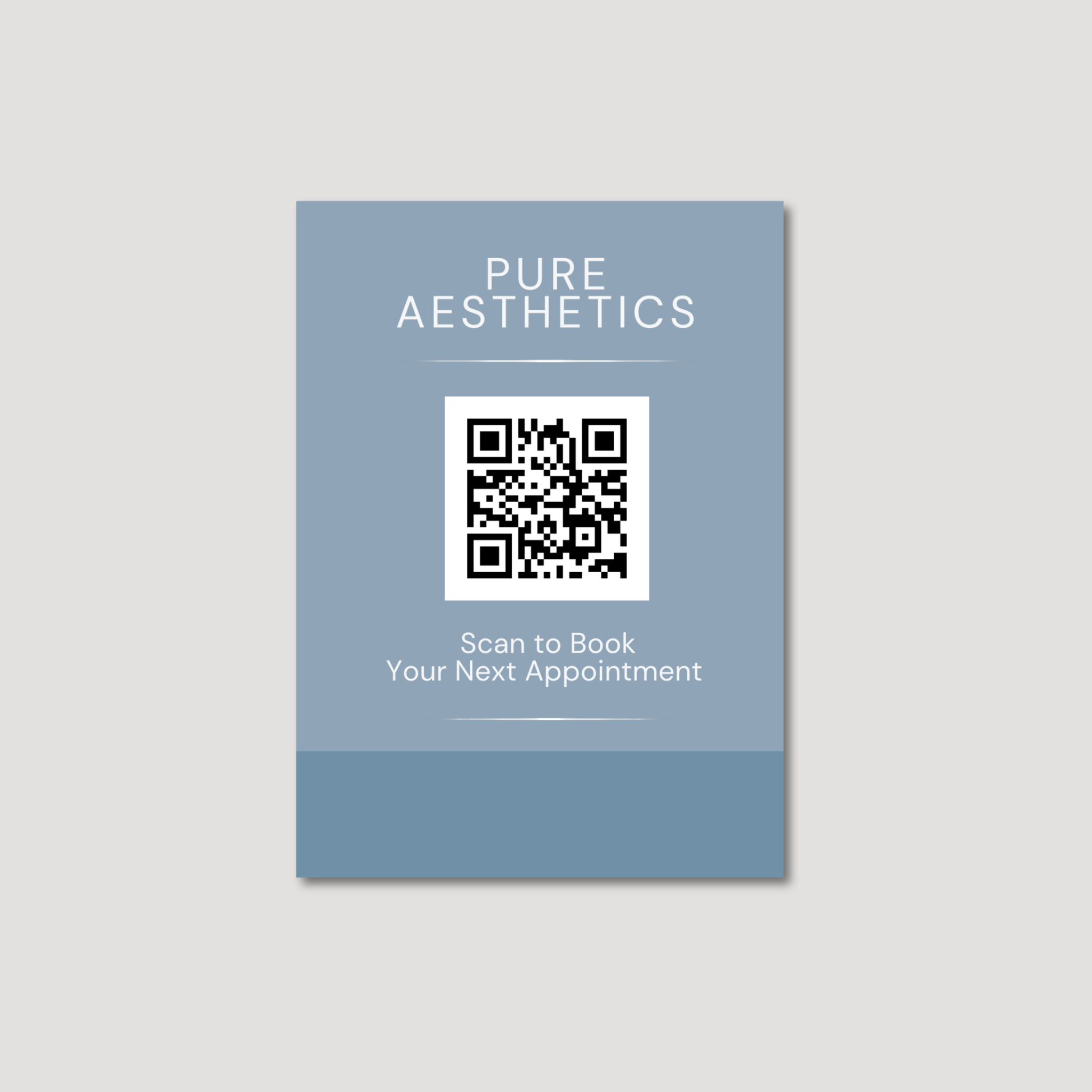 Pure Aesthetics 5×7 Rebooking Sign