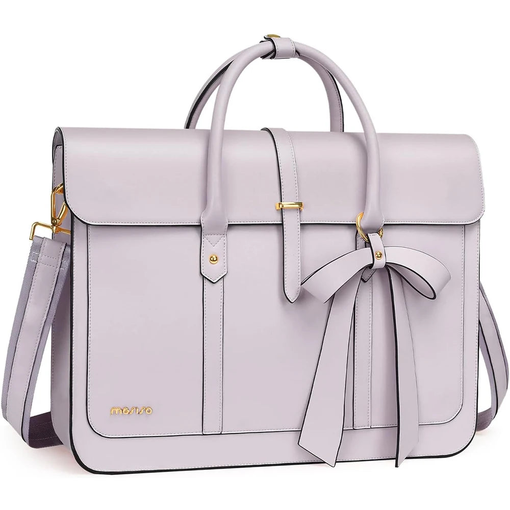 Women's PU Leather Laptop Tote Bag – 15.6 Inch Multi-Function Briefcase, Handbag, Backpack, Messenger Shoulder Bag for Work, Travel, Office, College
