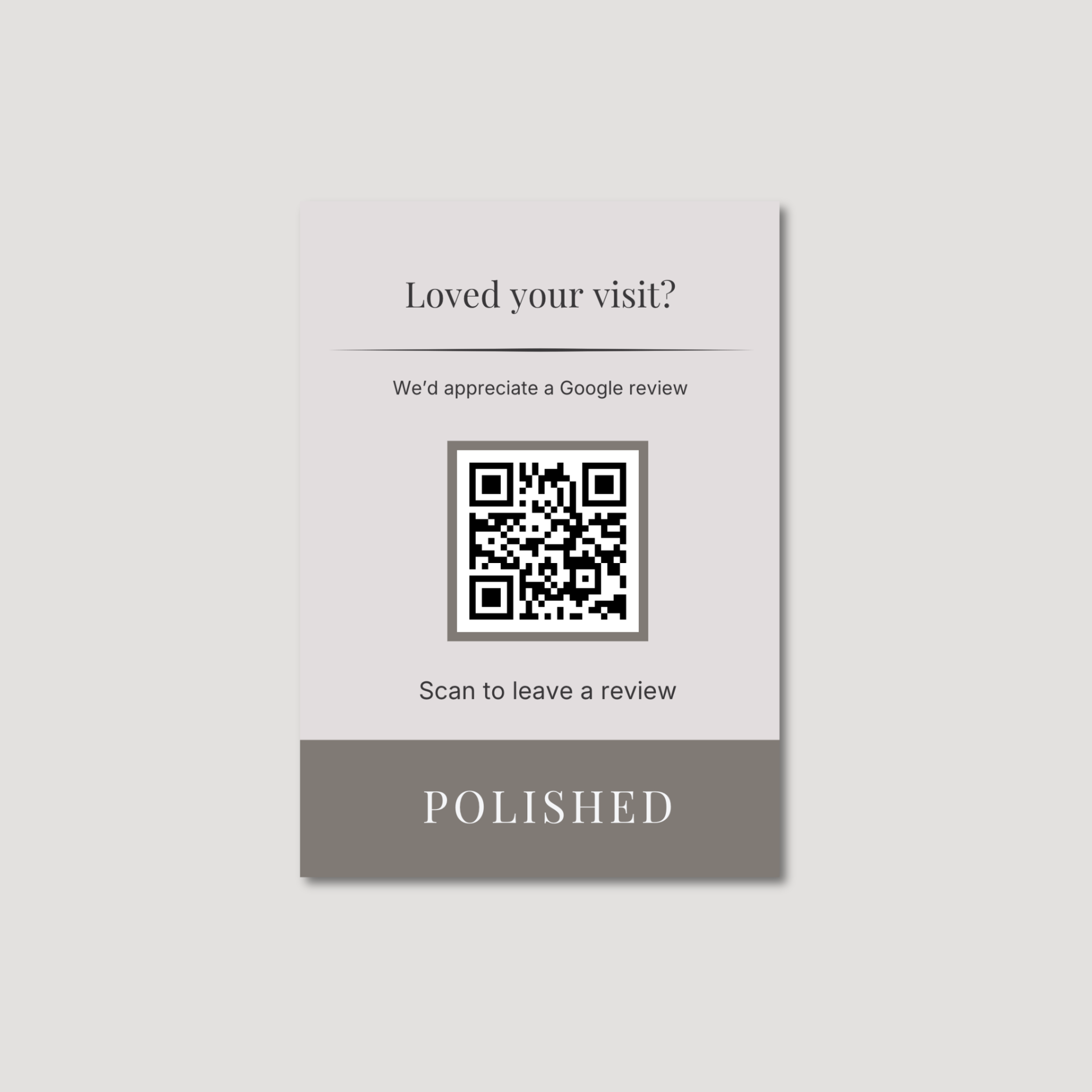 Polished 5×7 Review QR Sign