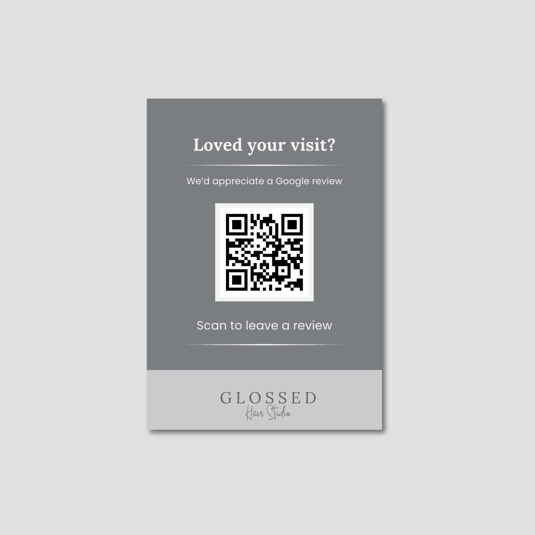 Glossed 5×7 Review QR Sign