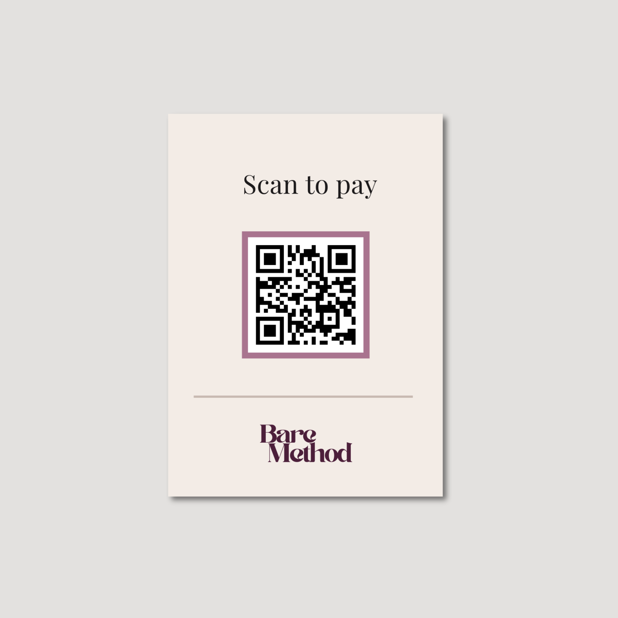 Bare Method 5×7 Scan to Pay