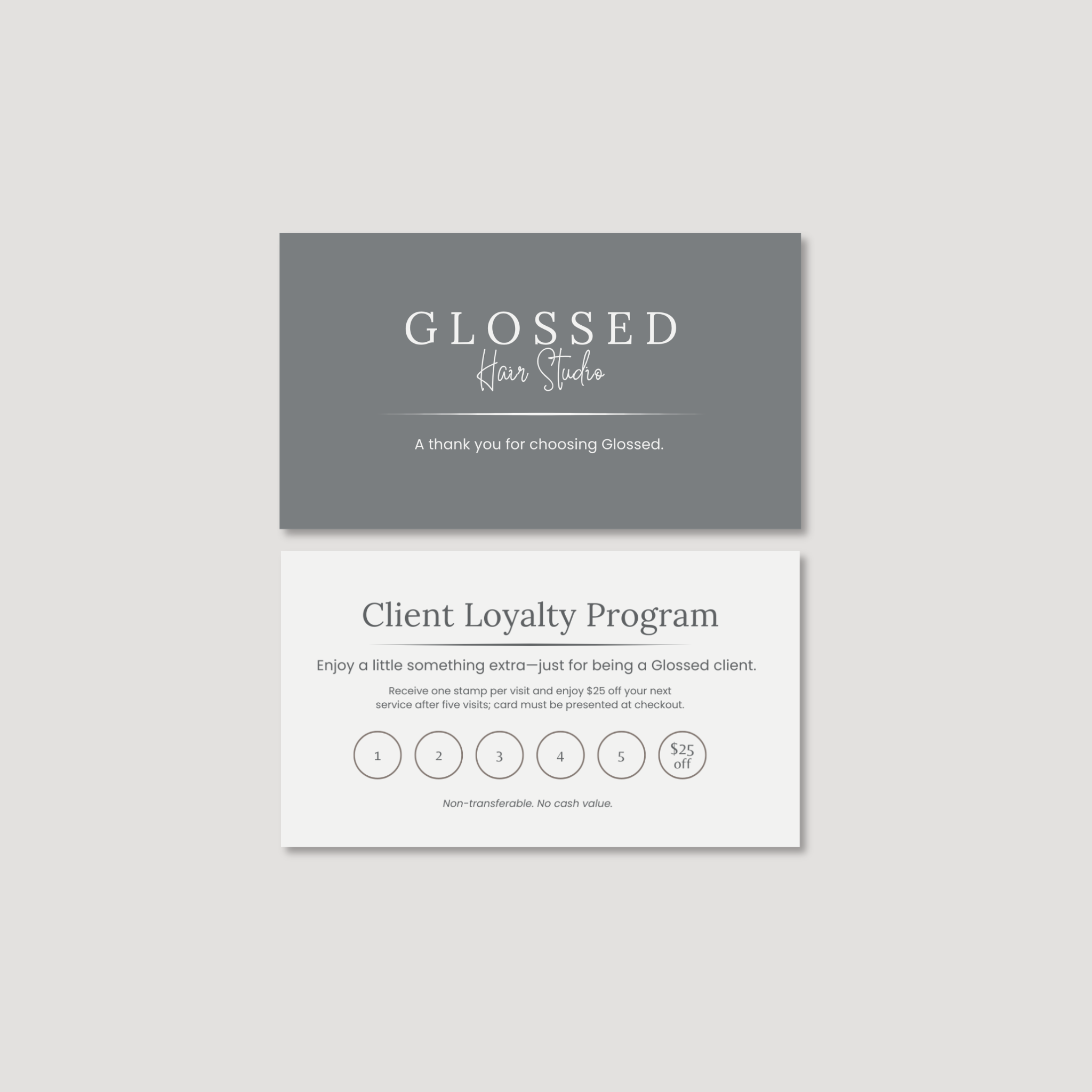 Glossed Client Loyalty Card