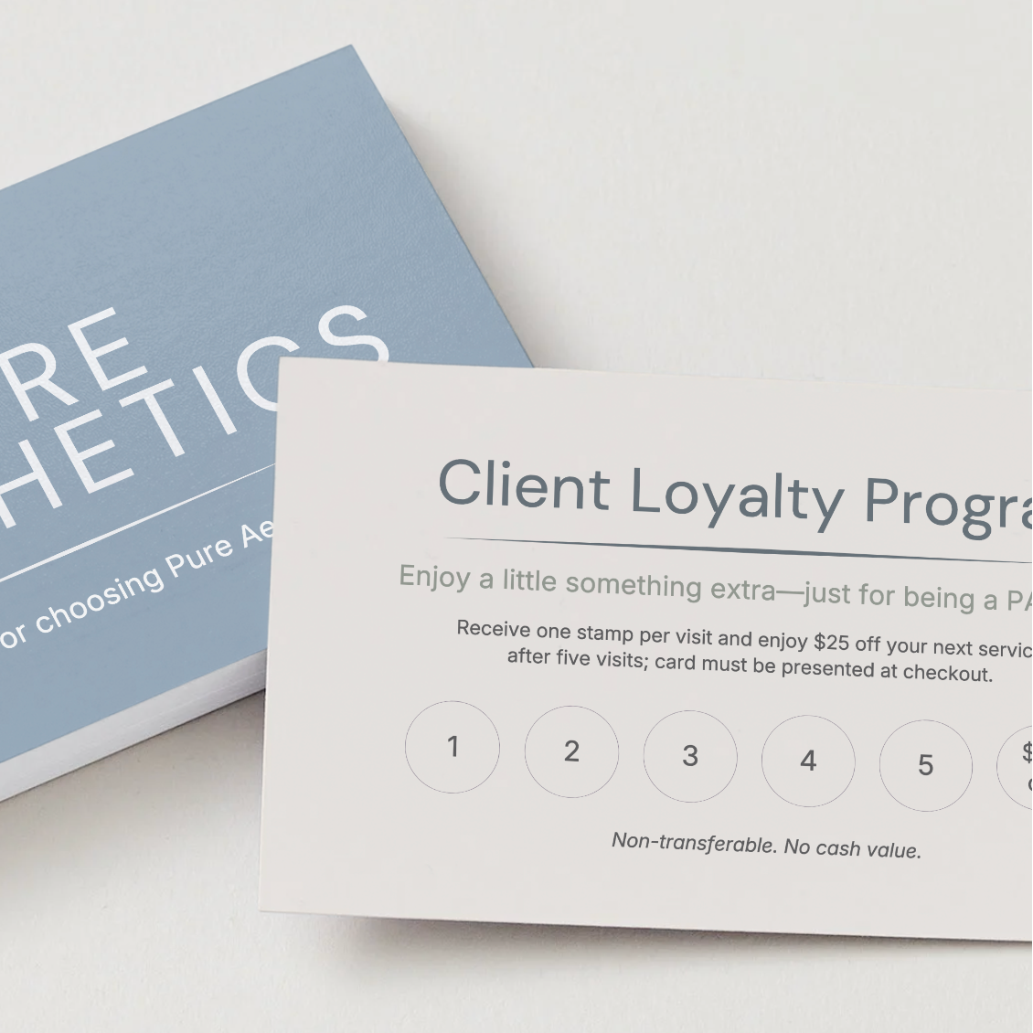 Pure Aesthetics Client Loyalty Card