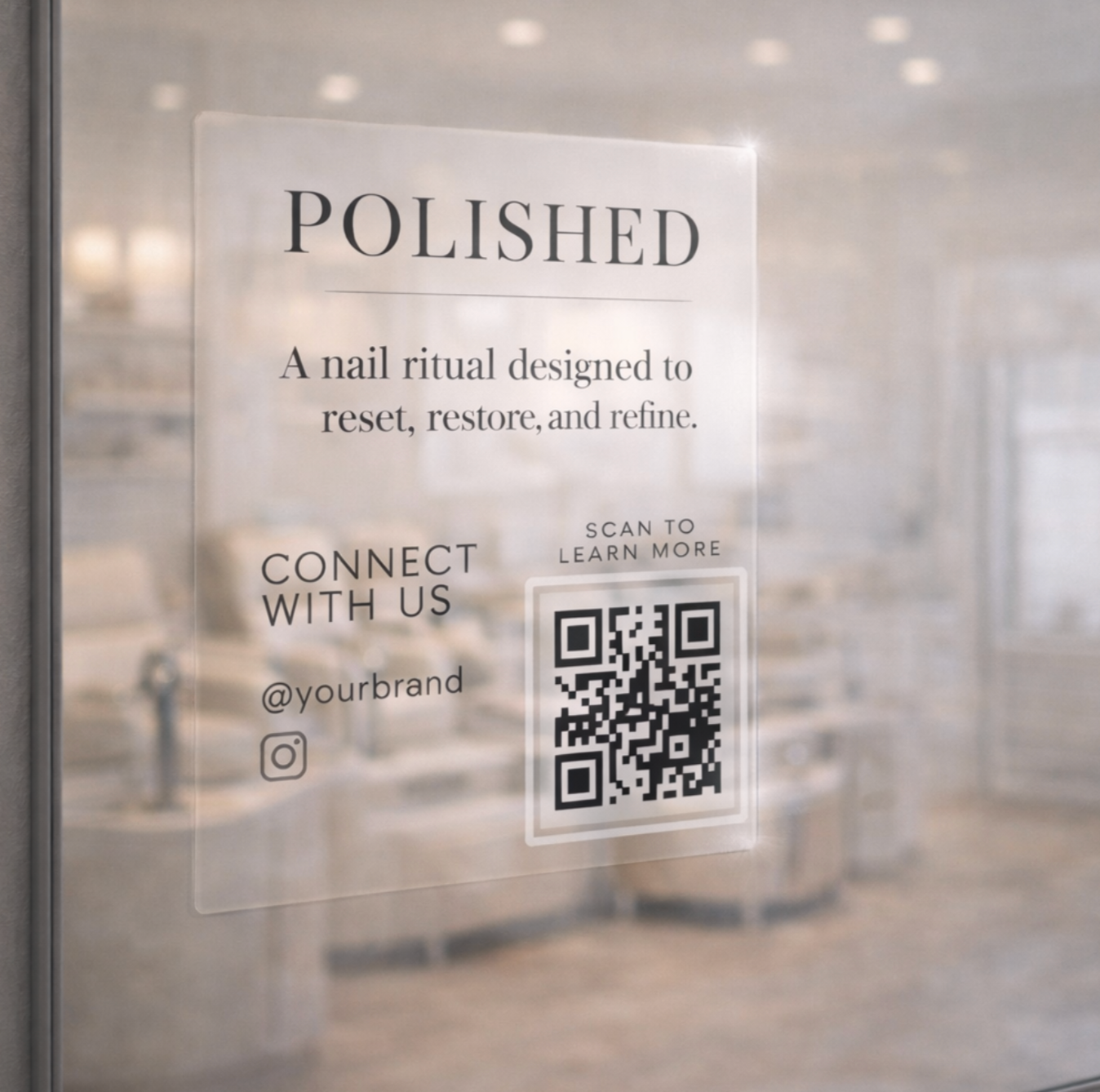 Polished 5×5 Social Mirror Cling