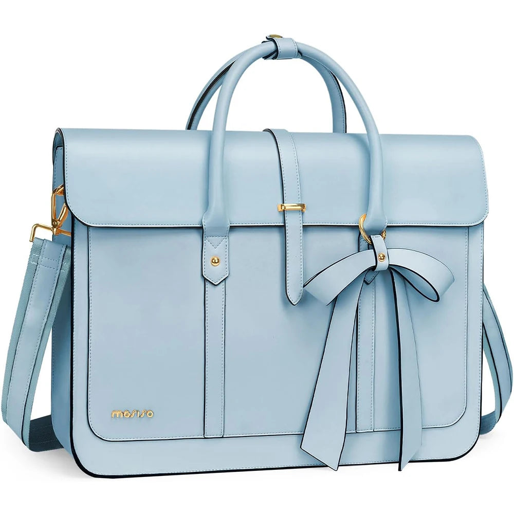 Women's PU Leather Laptop Tote Bag – 15.6 Inch Multi-Function Briefcase, Handbag, Backpack, Messenger Shoulder Bag for Work, Travel, Office, College