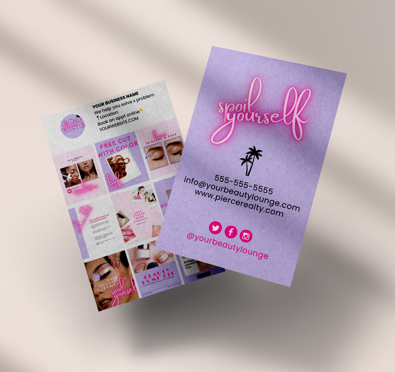 Beauty Lounge Instagram Business Card Templates