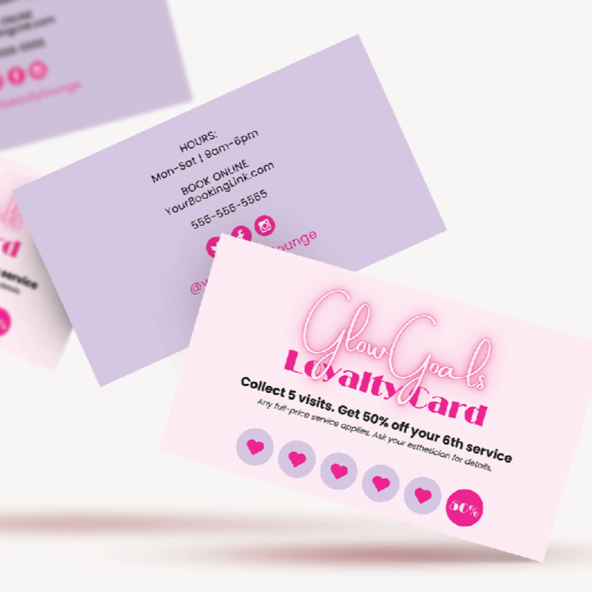 Beauty Lounge Loyalty Stamp Card Template
