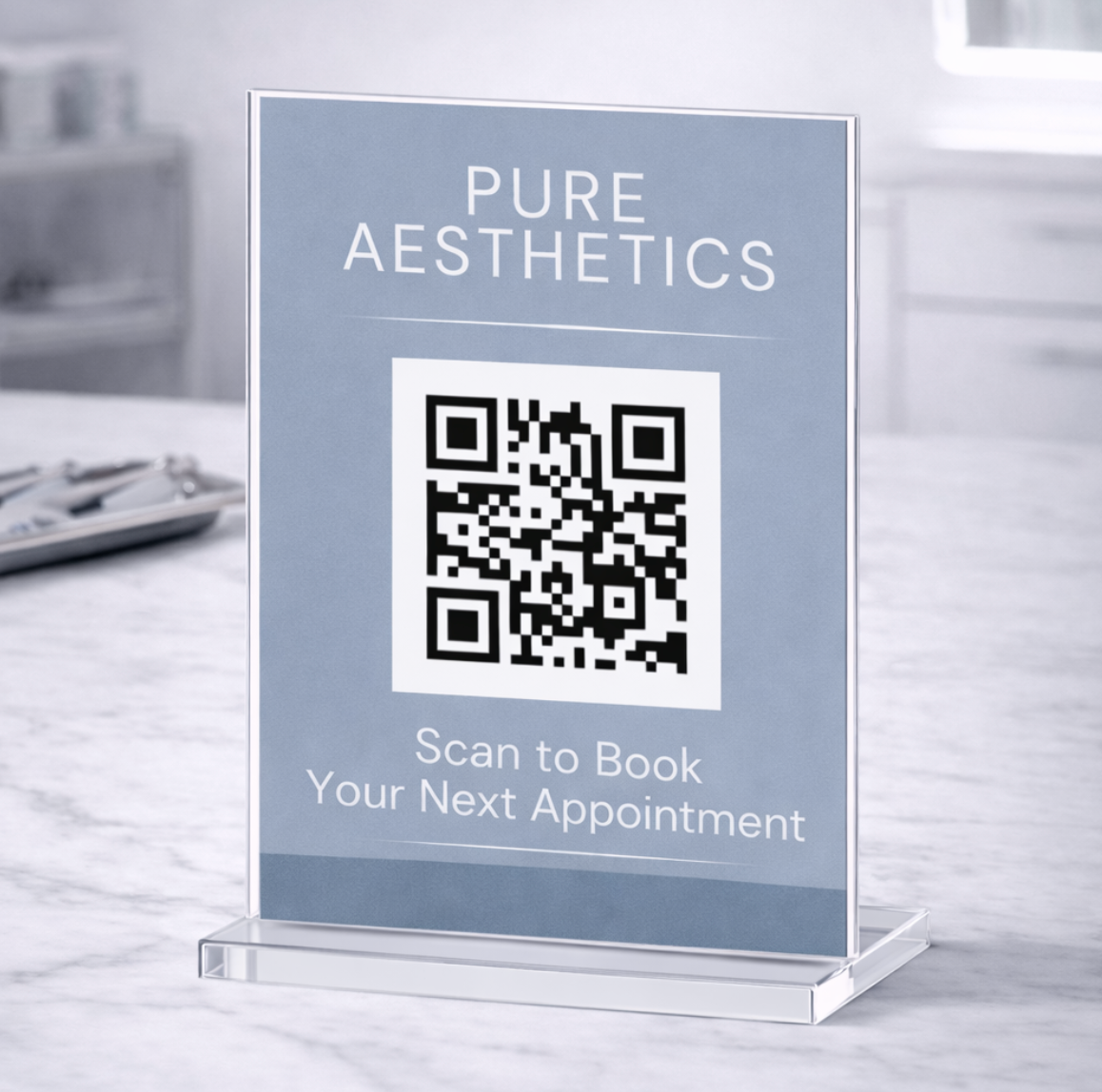 Pure Aesthetics 5×7 Rebooking Sign