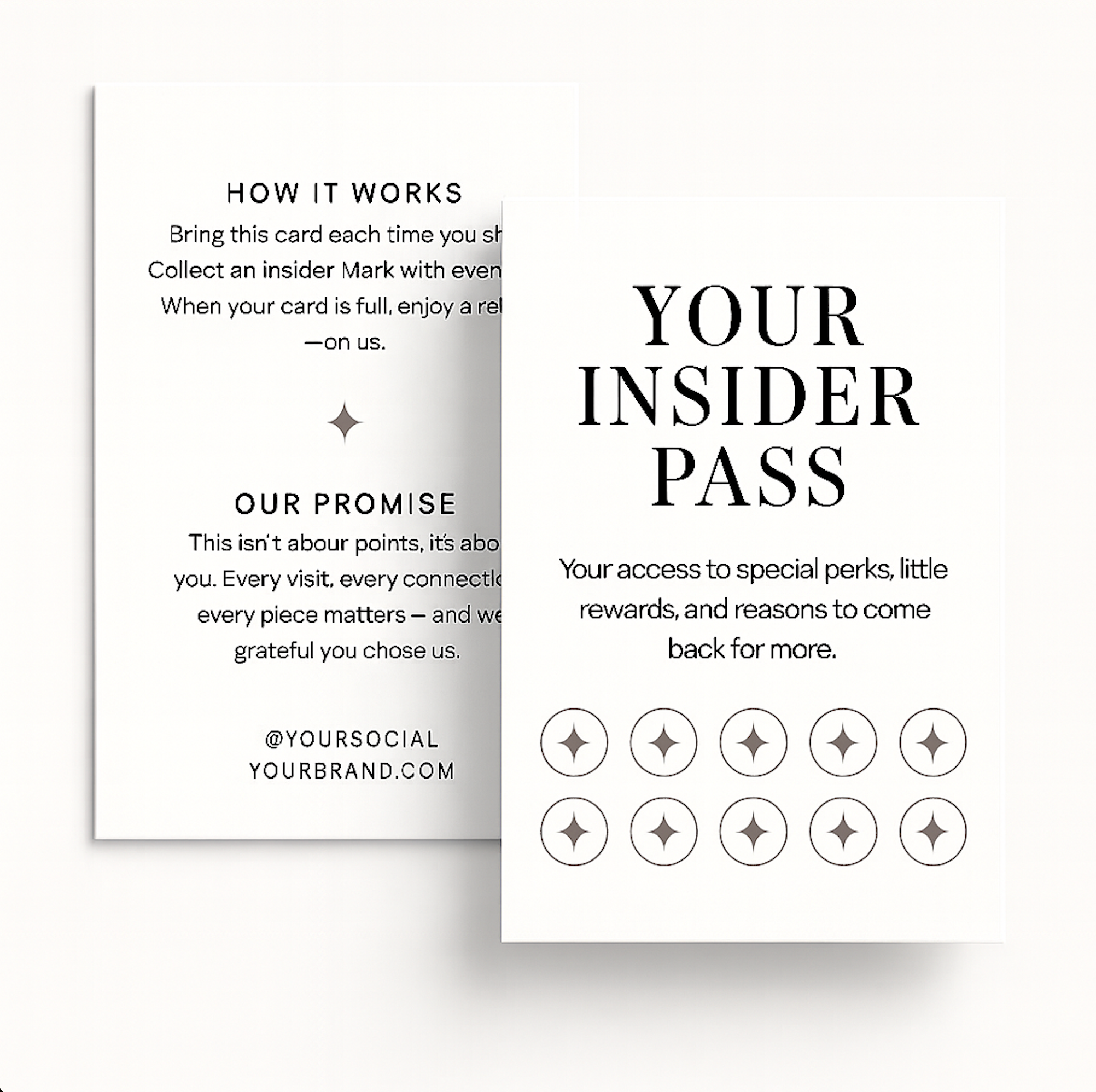 Your Insider Pass – Editable Loyalty Card Canva Template | Business Card Size, Print-Ready