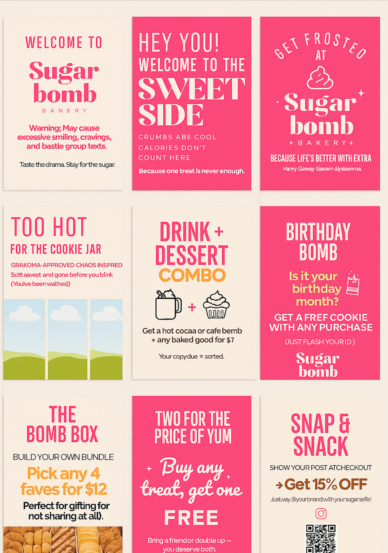 Bakery Signage Bundle – 10 Editable Canva Templates
