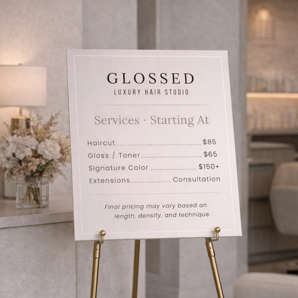 Glossed 16×20 Service Menu