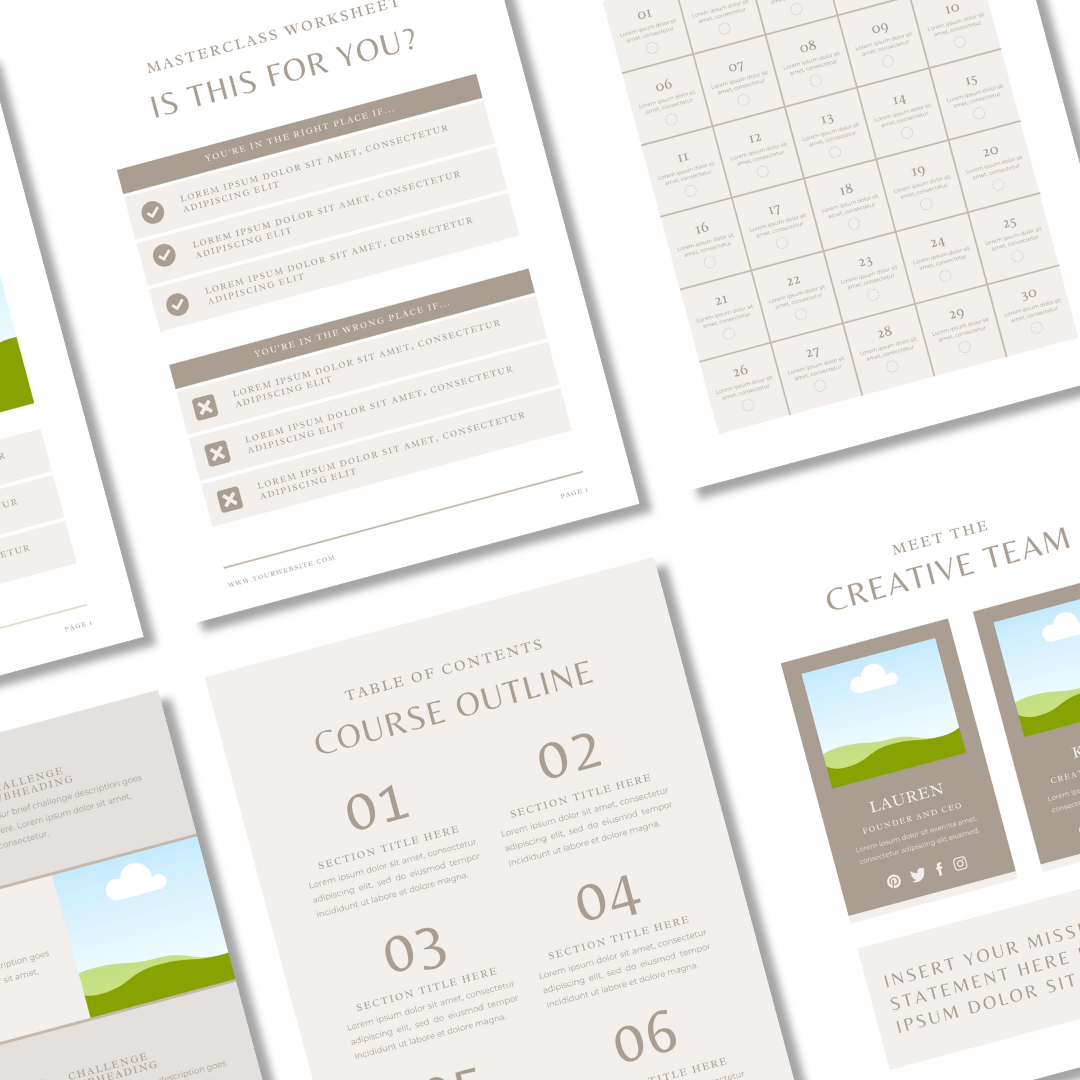 Course Workbook Template – Fully Customizable Canva Digital File (45+ Pages)