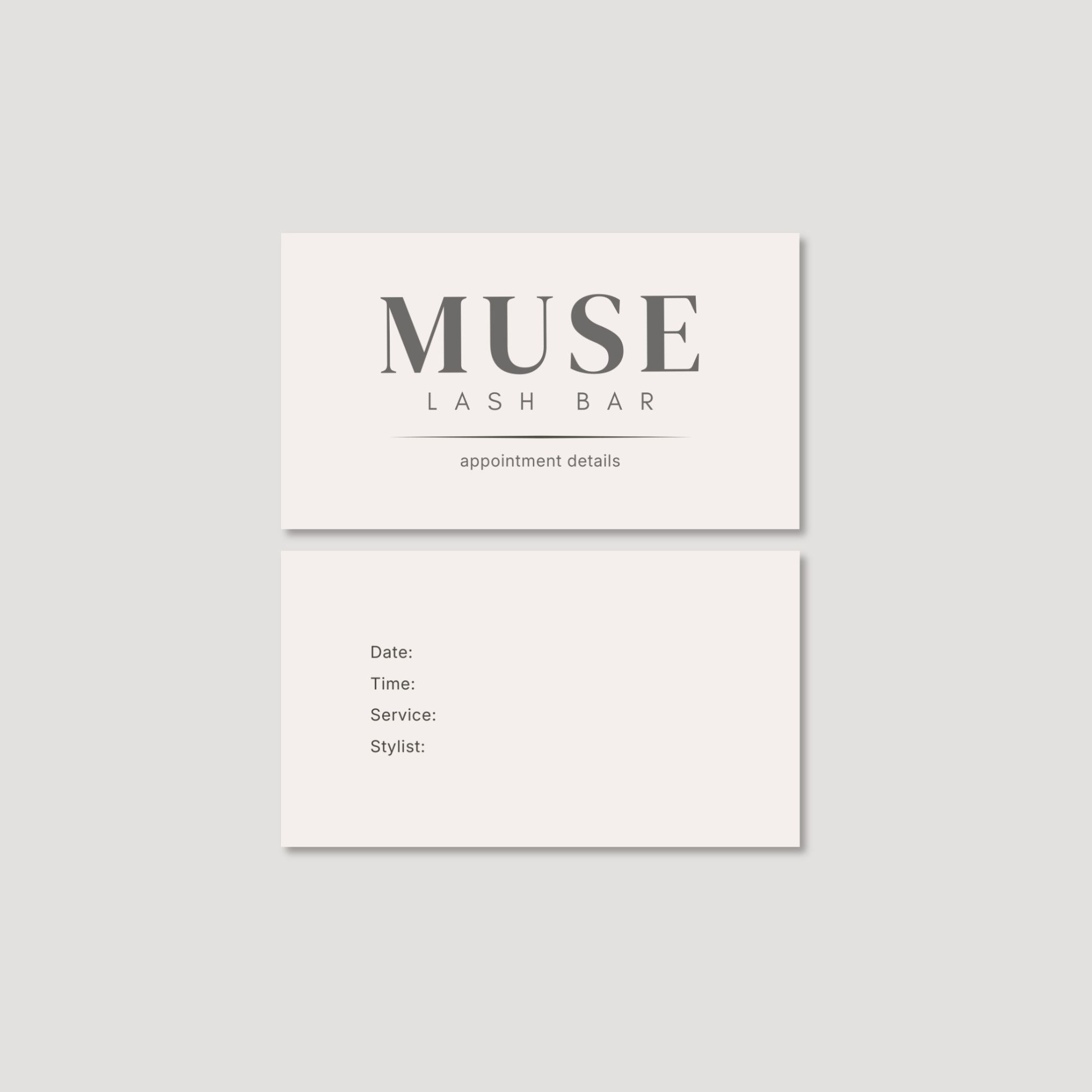 Muse Appointment Reminder Card