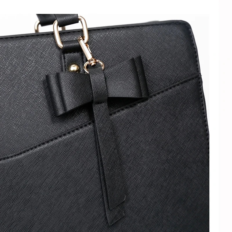 Fashion PU Leather Briefcase Women's Laptop Handbag Large Capacity Woman Work Office Leather Handbags Girls Shoulder Bags