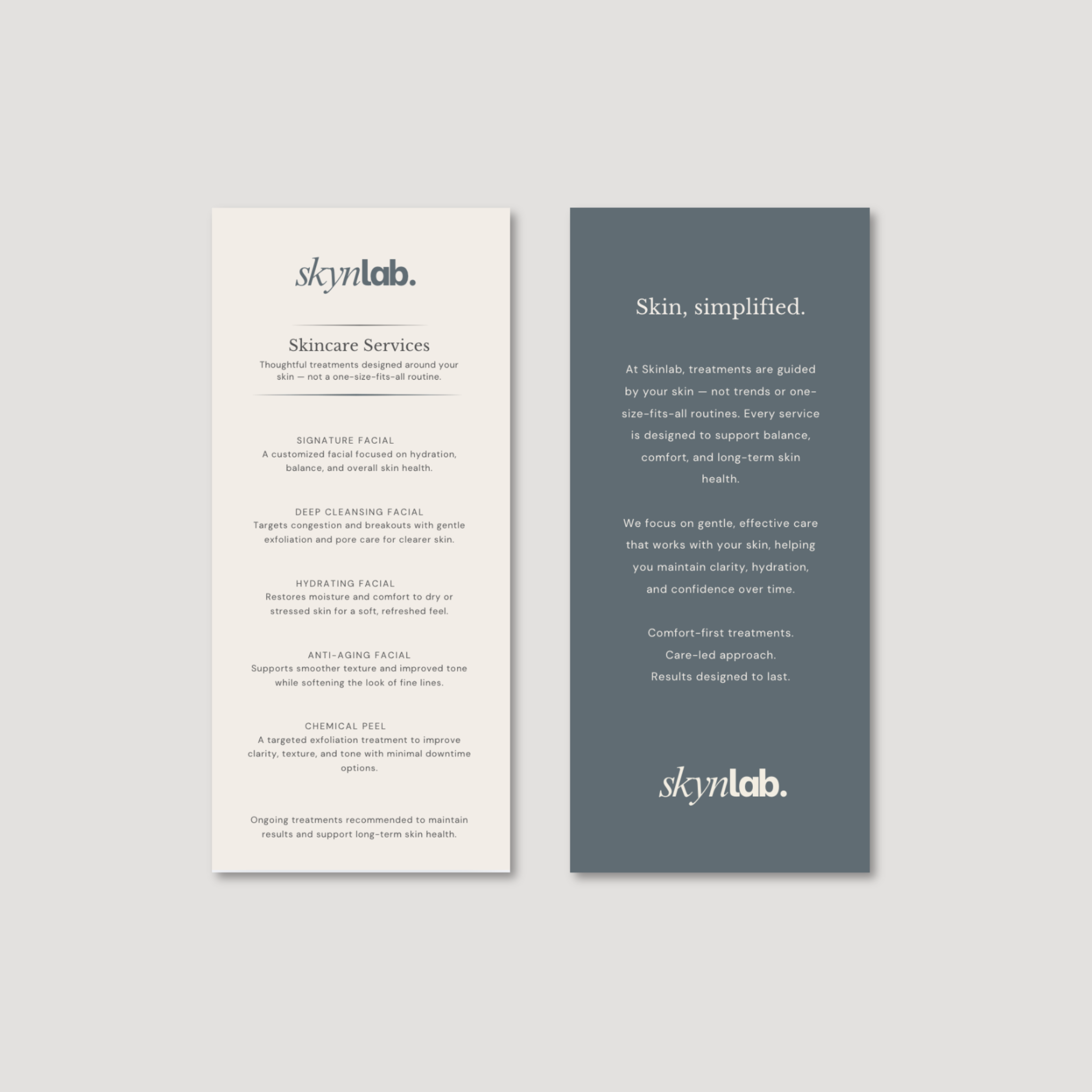 Skynlab Signature Services Rack Card