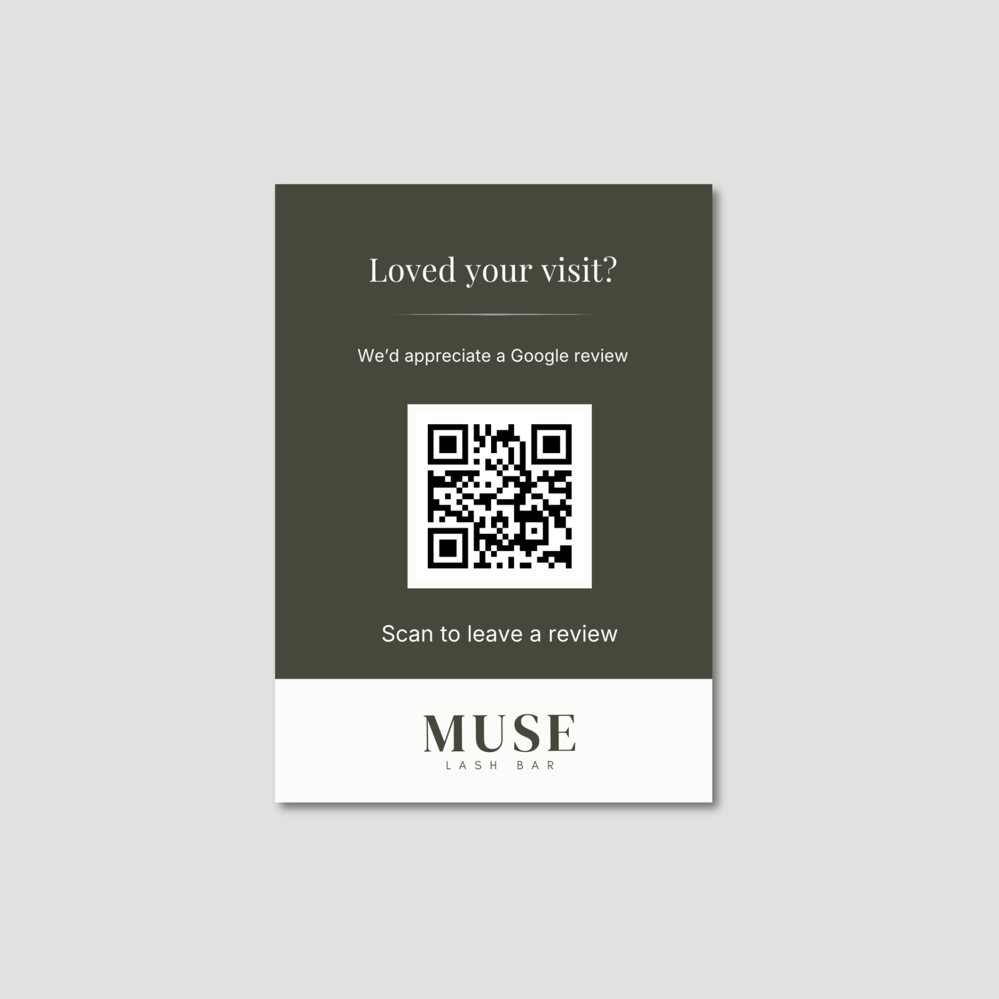 Muse 5×7 Review QR Sign