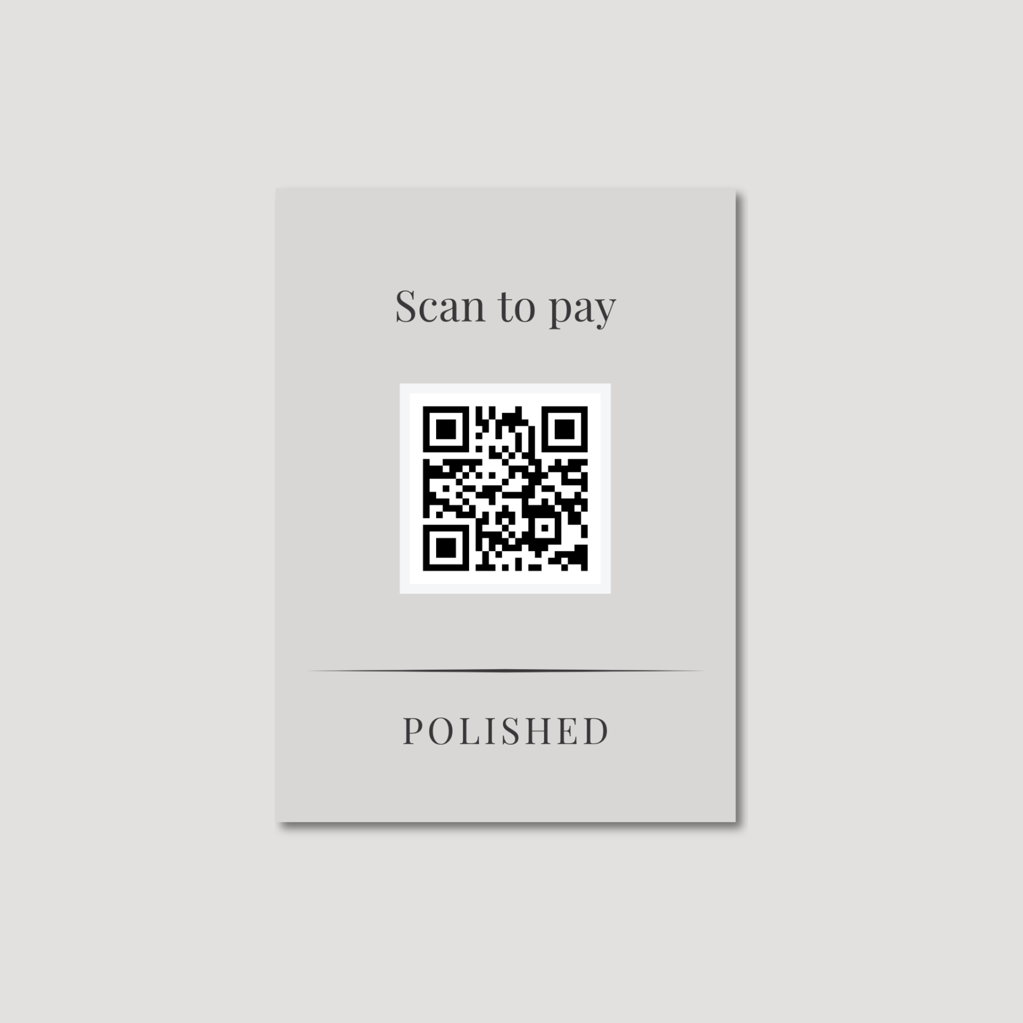 Polished 5×7 Scan to Pay