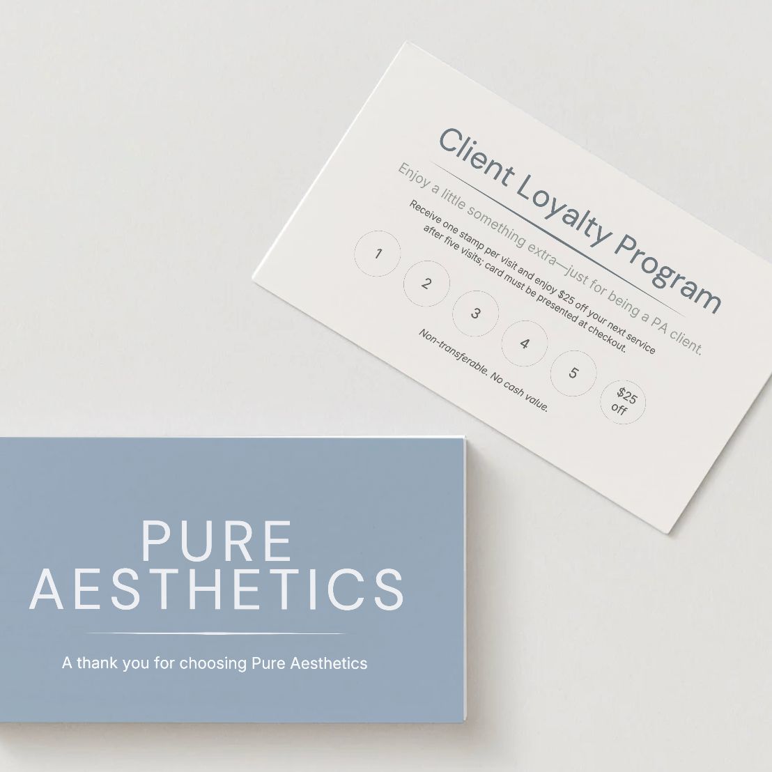 Pure Aesthetics Client Loyalty Card