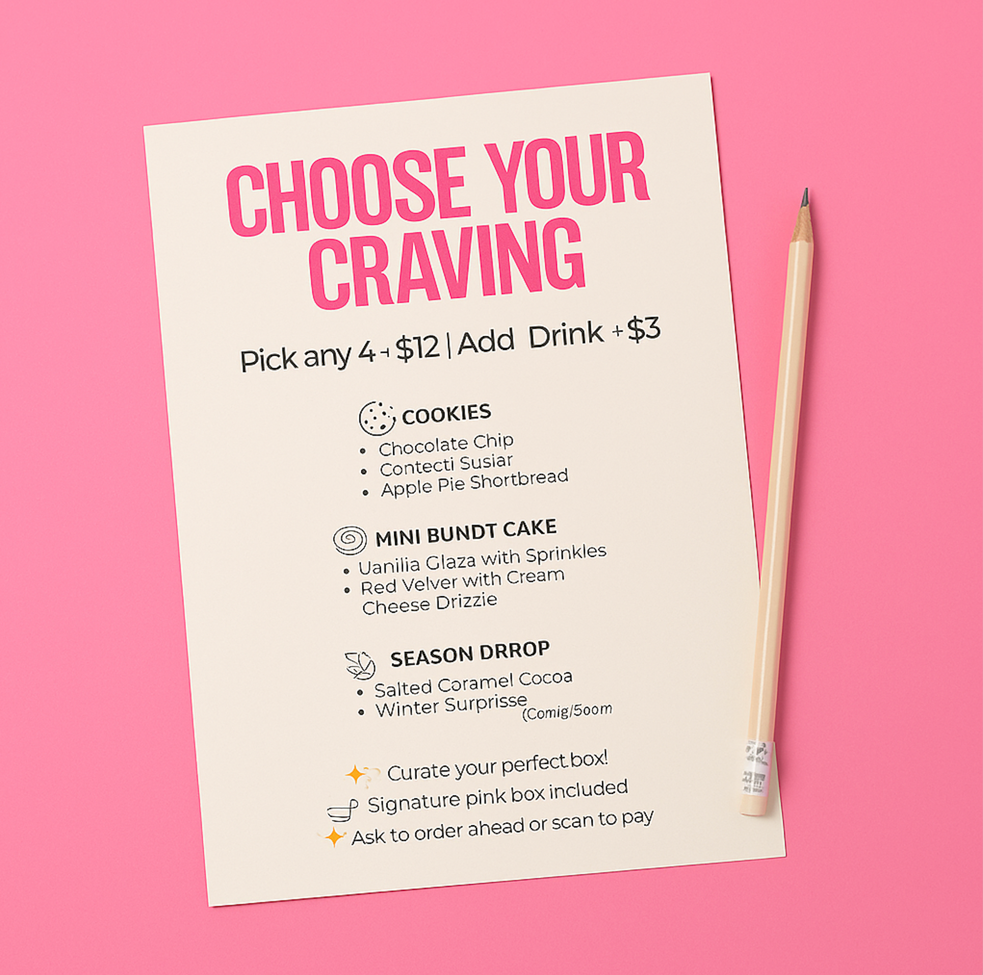 Sugar Bomb Menu Set (6) – Editable Canva Templates