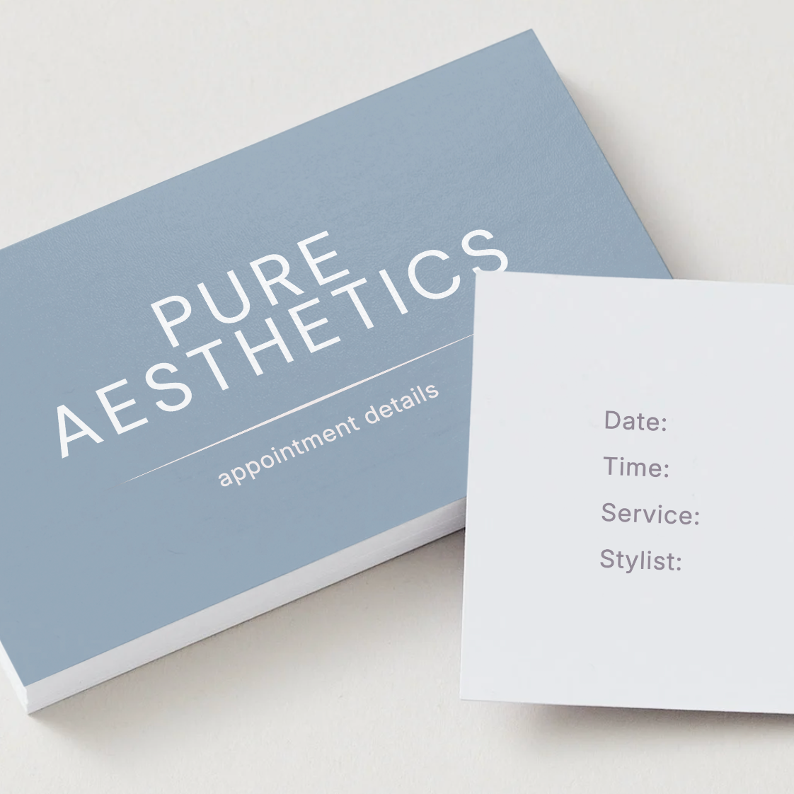 Pure Aesthetics Appointment Reminder Card