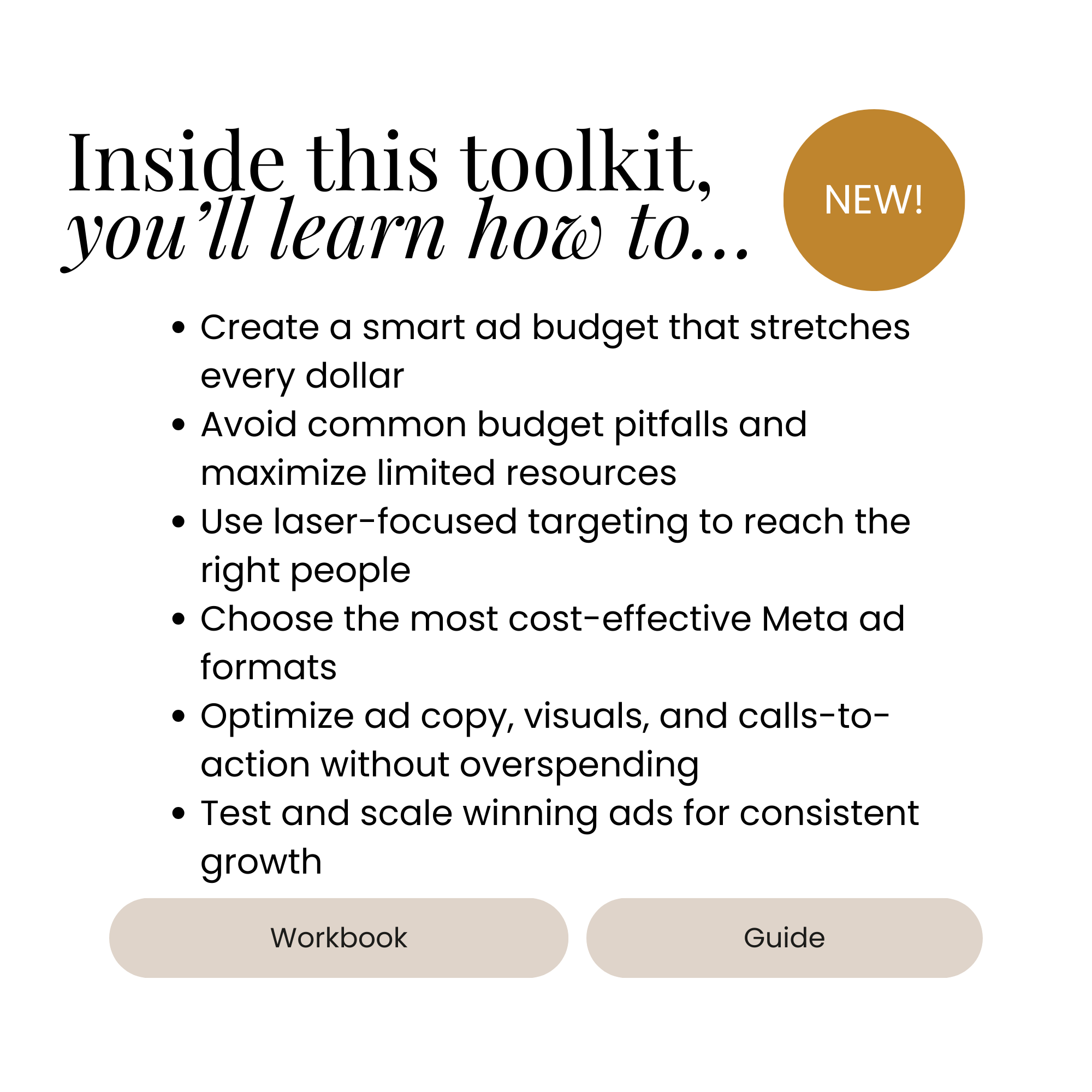 Meta Ads Made Affordable Toolkit → Run targeted Meta ads that convert—on any budget, with less guesswork.