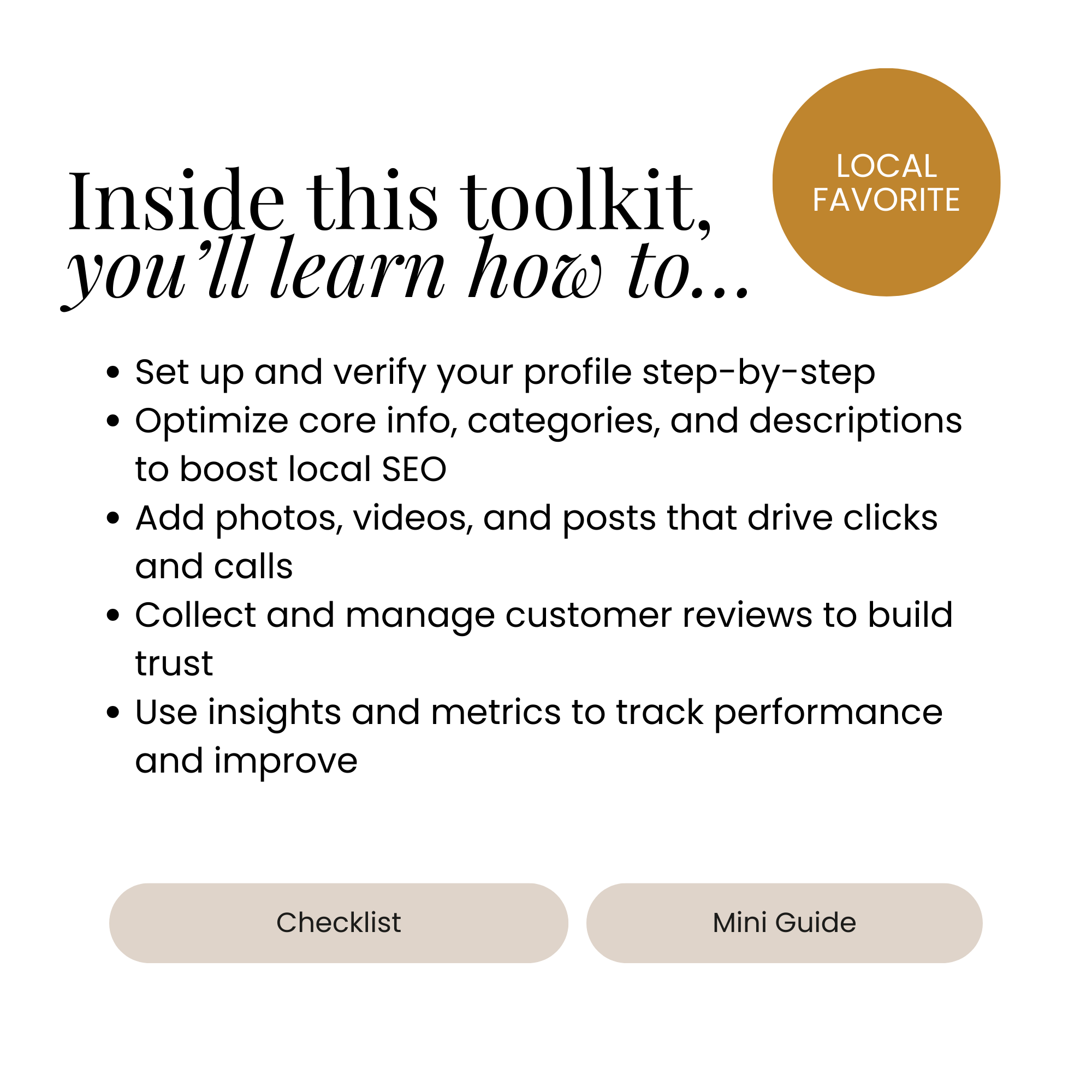 Google Business Profile Toolkit → Get found locally, look consistent, and attract the right customers