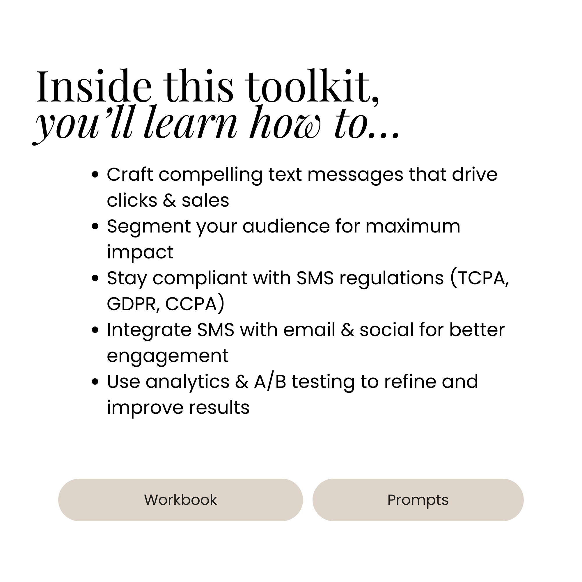 Powerful SMS Marketing ToolKit → Send texts that convert—without being pushy.