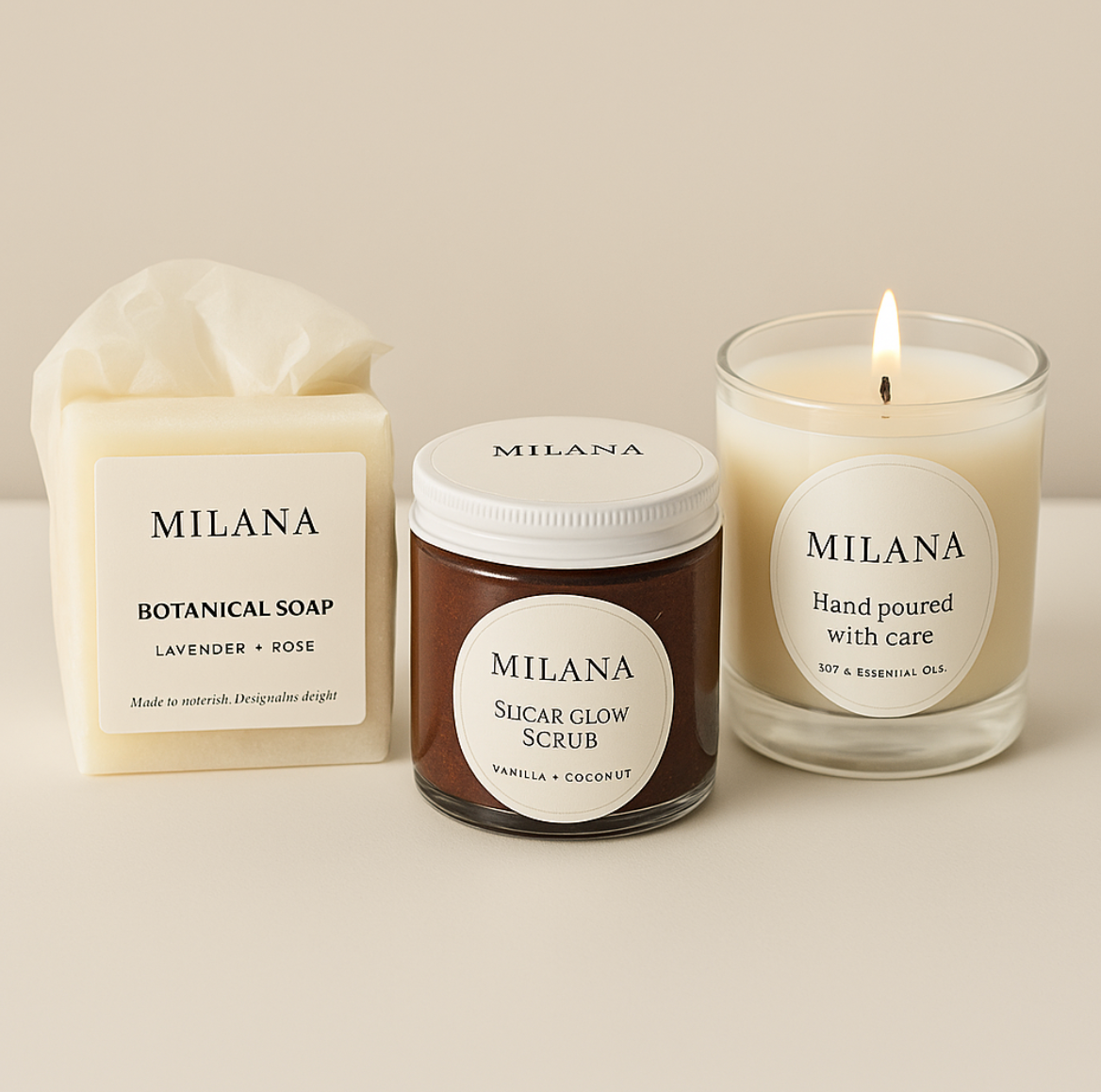 Milana Packaging Sticker Canva Template Bundle (Round & Square Labels – Multiple Sizes)