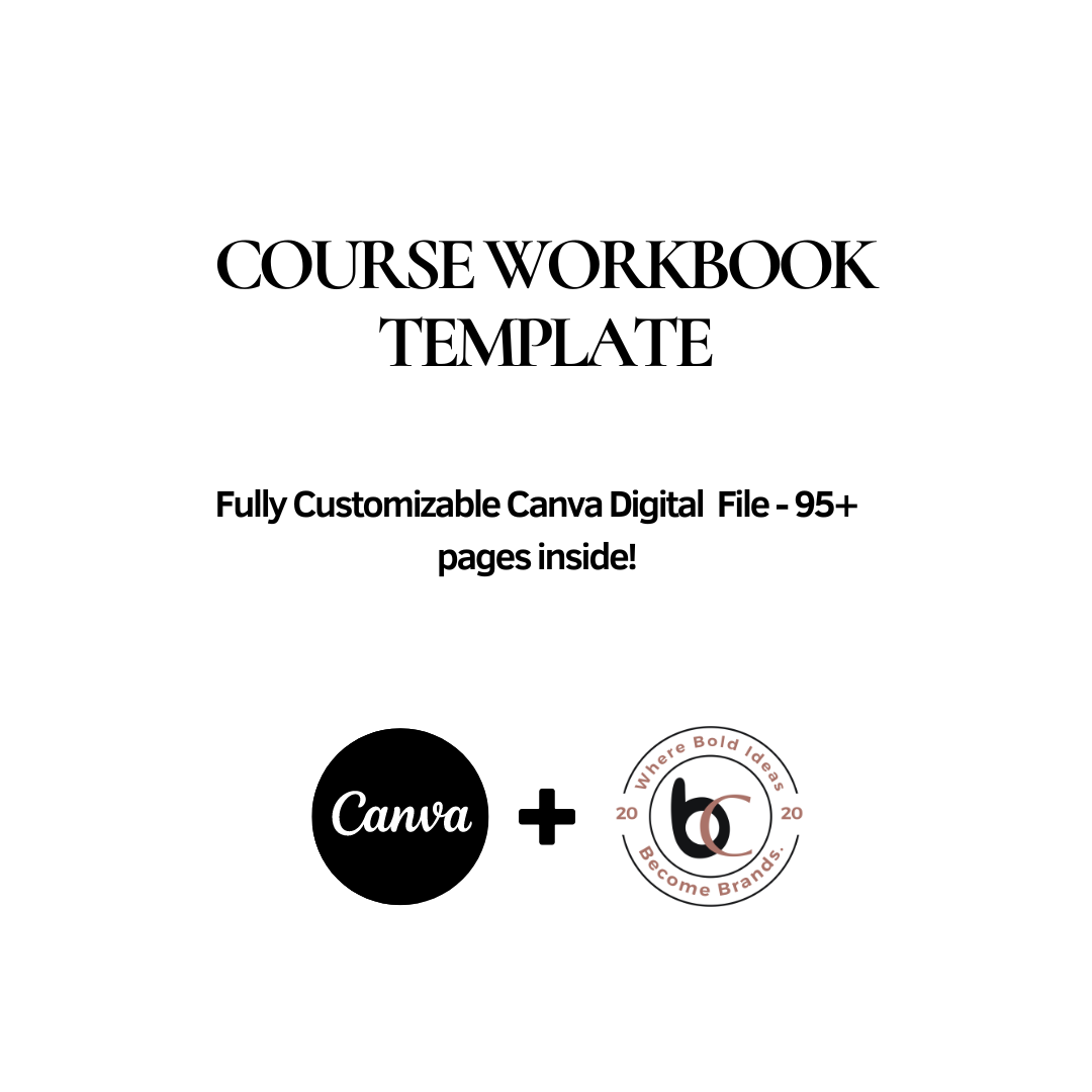 Course Workbook Template – Fully Customizable Canva Digital File (45+ Pages)