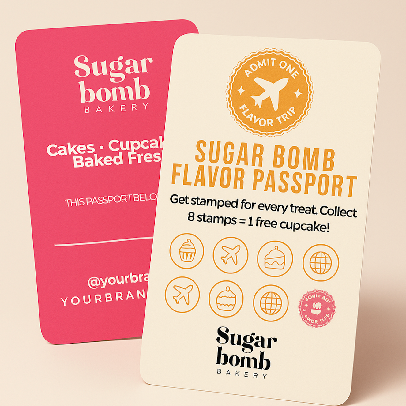 Flavor Passport Loyalty Card Template – Editable in Canva
