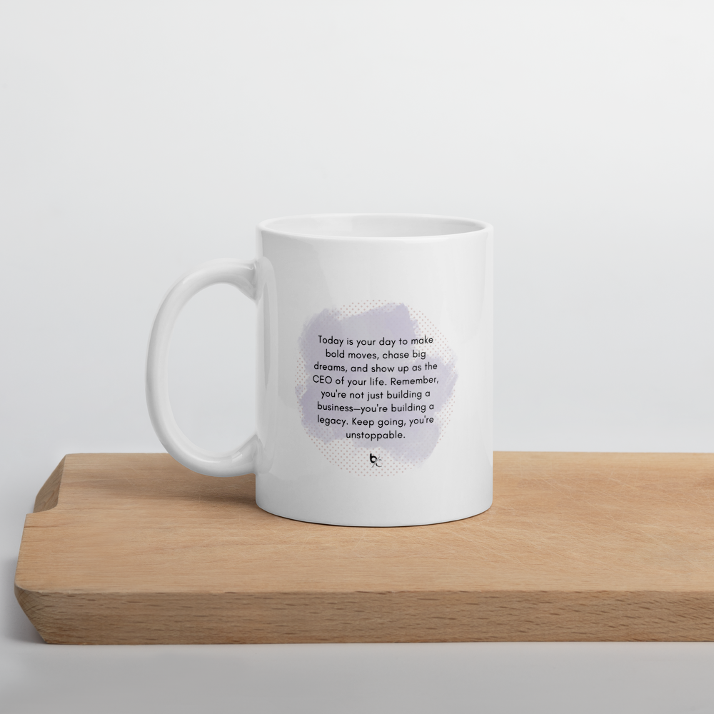 Fueled by Coffee & Big Ideas White Glossy Mug