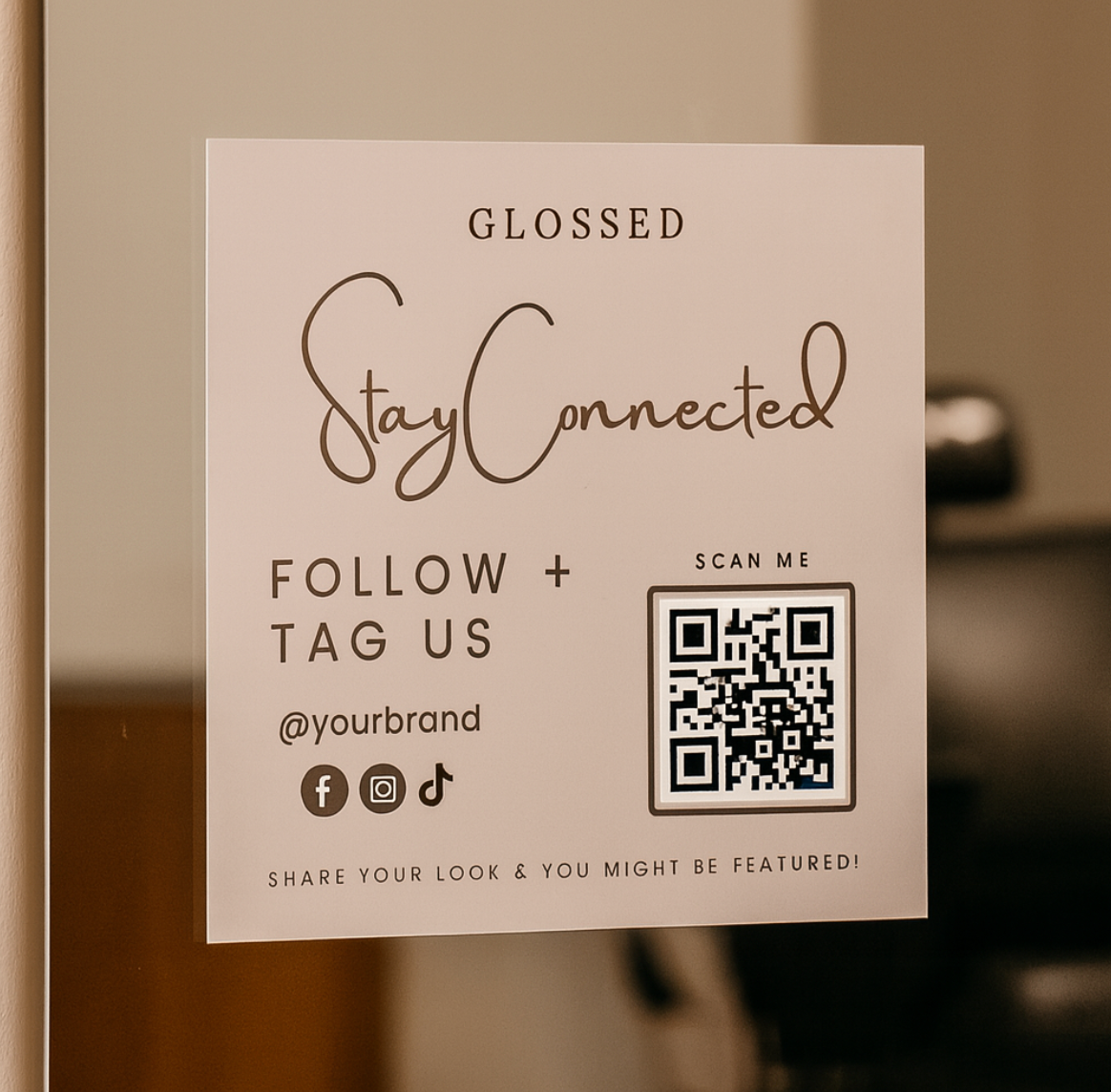 Stay Connected Social Media Mirror Decal Template – Glossed Collection